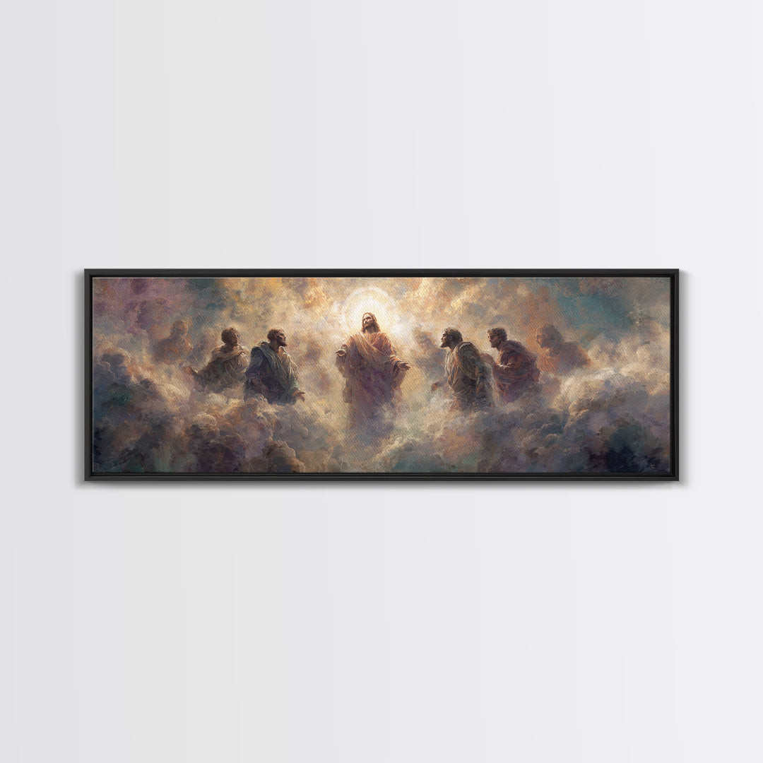 Circle Of Light | Framed Canvas Print | Christian Wall Art | Panoramic Painting | Jesus Painting | Christian Art Canvas | Large Christian A