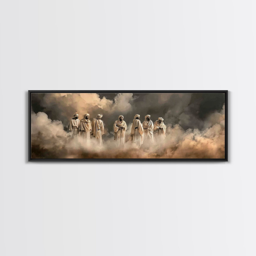 Desert Cloud Council | Framed Canvas Print | Christian Wall Art | Panoramic Art | Christian Art Canvas | Jesus Painting | Christian Christm
