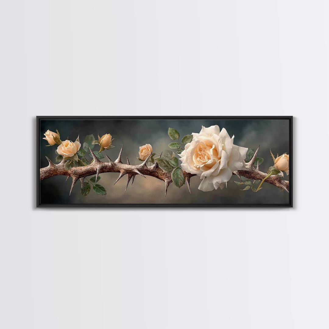 Crown Of Mercy – Framed Canvas Print – Christian Wall Art – Christian Art Canvas – Panoramic Art – Christian Painting – Christian Art