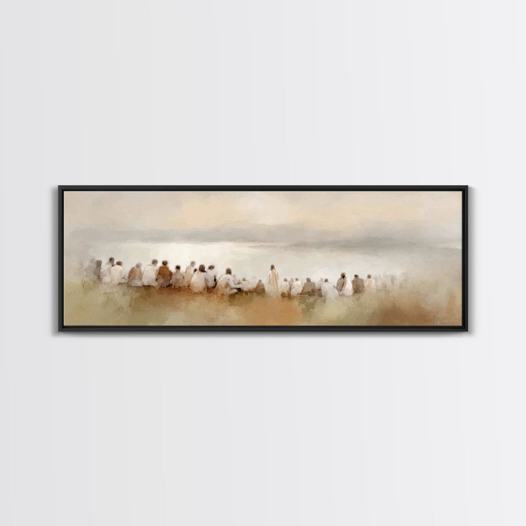 Heavenly Meadow Peace – Framed Canvas Print – Christian Art Print – Panoramic Painting – Jesus Art Print – Christian Wall Art – Christmas A