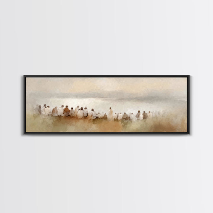Heavenly Meadow Peace – Framed Canvas Print – Christian Art Print – Panoramic Painting – Jesus Art Print – Christian Wall Art – Christmas A