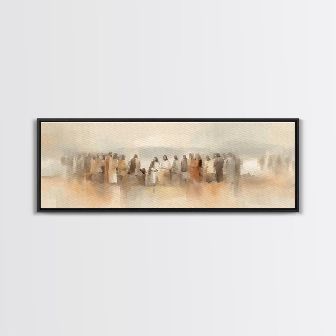 Still Waters Hope, Framed Canvas Print, Christian Wall Art, Panoramic Art, Jesus Canvas Art, Christian Painting, Christian Christmas Art