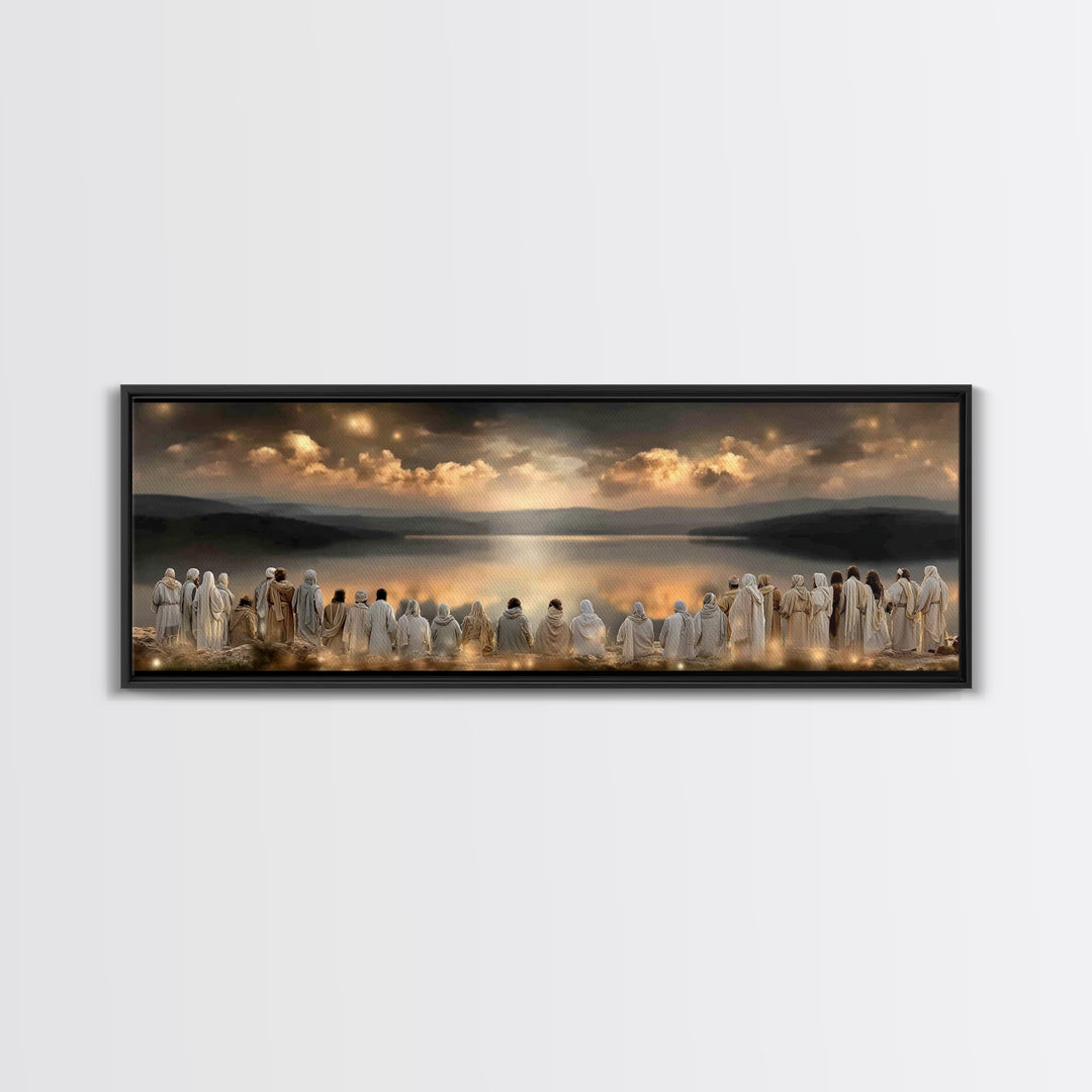 Rising Promise Light – Framed Canvas Print – Christian Wall Art – Panoramic Print – Jesus Canvas Art – Modern Christian Art – Christmas Déc