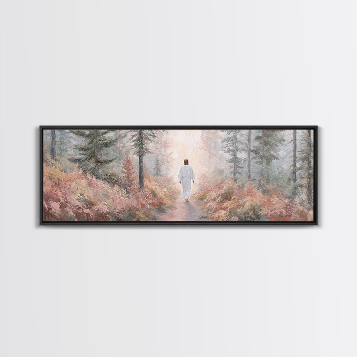 Light Of The Way, Framed Canvas Print, Panoramic Wall Art, Christian Art Canvas, Jesus Painting, Christian Christmas Art, Christian Wall Ar