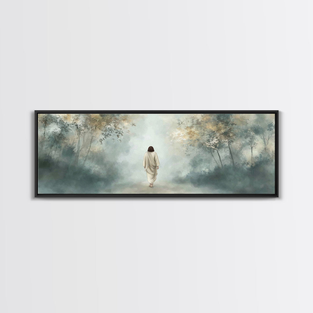 Path Of Peace | Framed Canvas Print | Extra Wide Art | Christian Wall Art | Jesus Art Print | Christian Art Canvas | Christmas Art