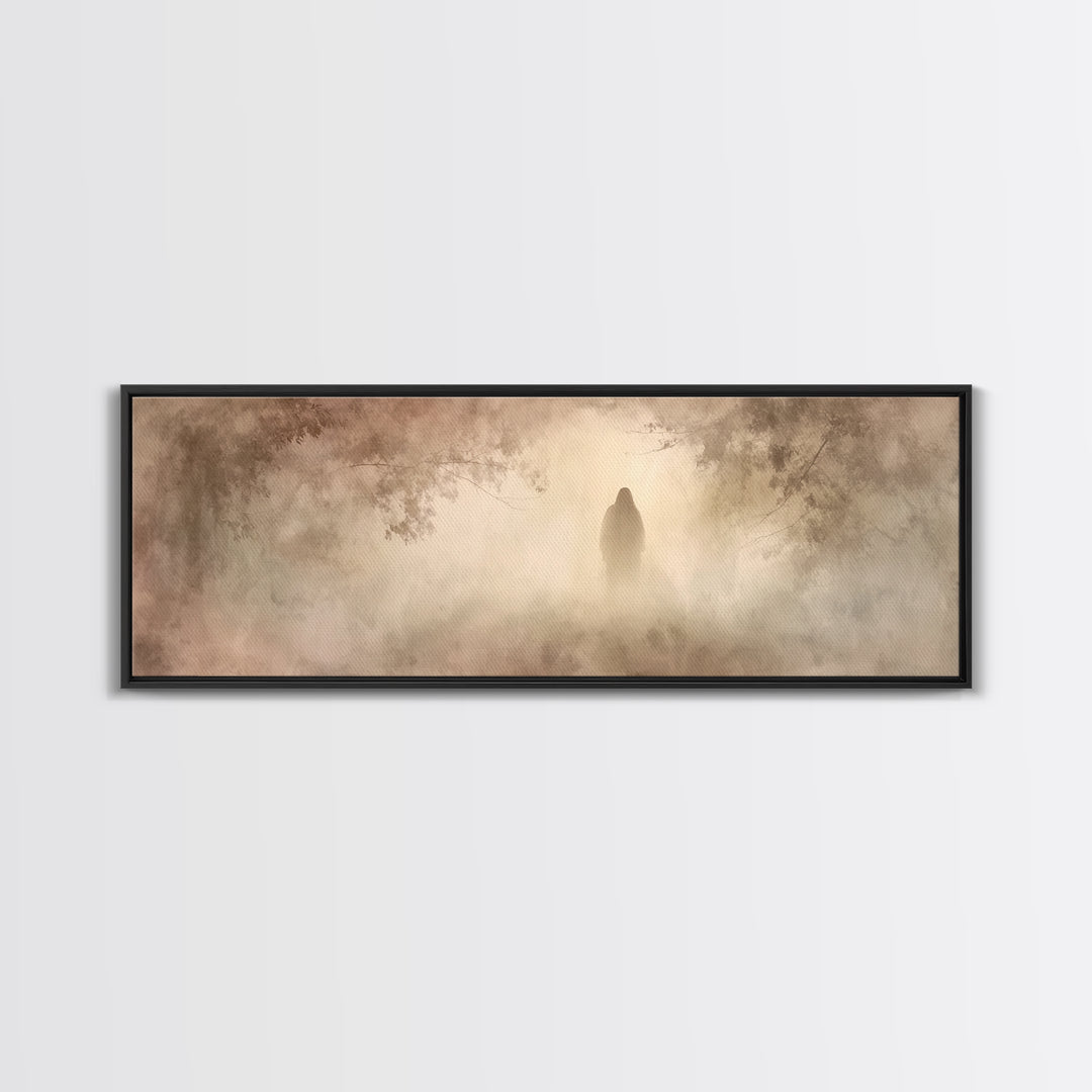 Radiant Stillness – Framed Canvas Print – Panoramic Painting – Christian Art – Jesus Painting – Christian Wall Art – Christmas Art