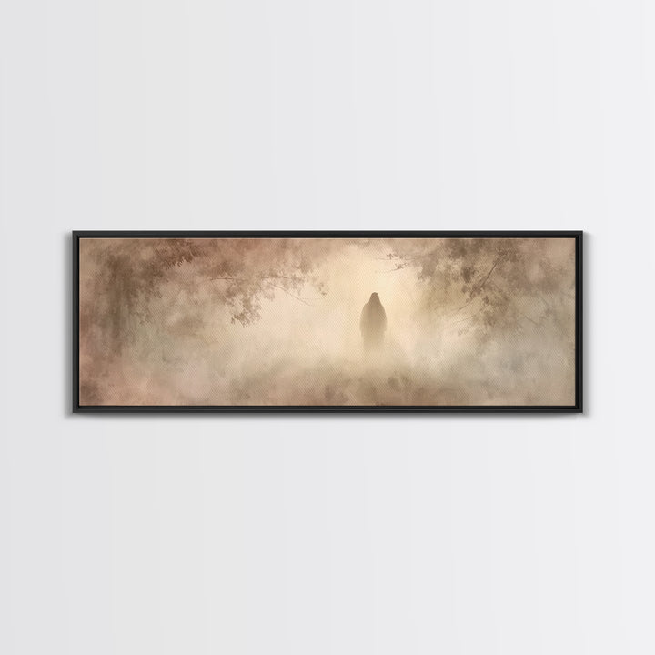 Radiant Stillness – Framed Canvas Print – Panoramic Painting – Christian Art – Jesus Painting – Christian Wall Art – Christmas Art