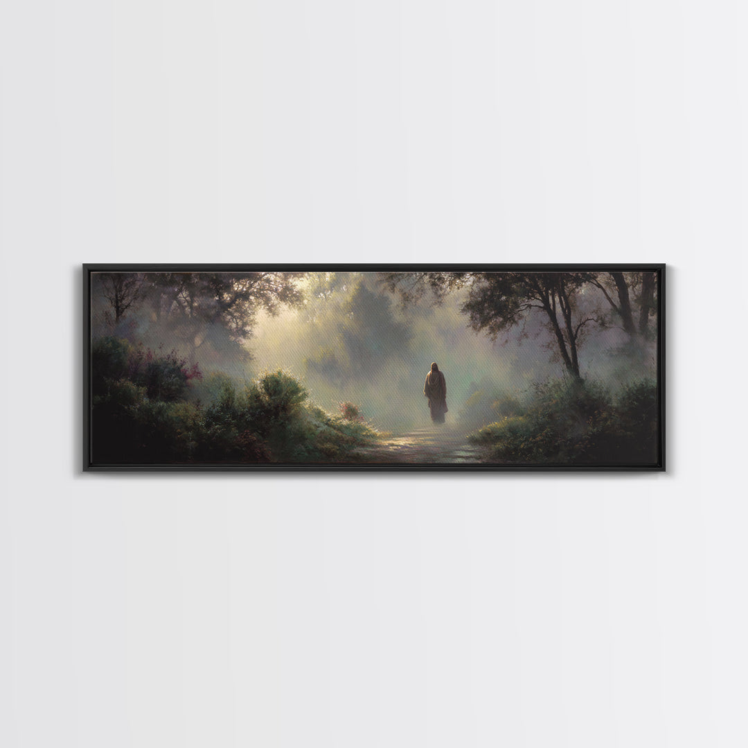 Light Through Eden – Framed Canvas Print – Panoramic Wall Art – Christian Art Canvas – Jesus Painting – Christian Art – Christian Christmas