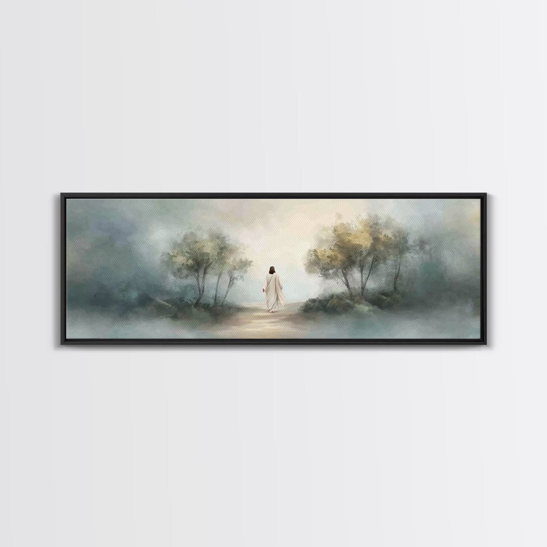 Whispers Of Heaven, Framed Canvas Print, Panoramic Art, Christian Wall Art, Jesus Art Print, Christian Art Canvas, Christmas Art