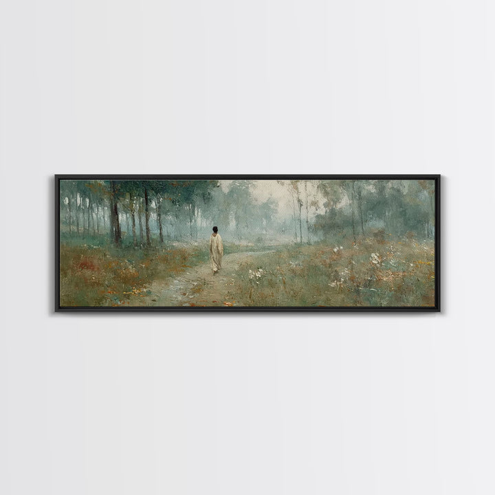 Path Of Refuge – Framed Canvas Print – Extra Wide Art – Christian Paintings – Jesus Canvas Art – Christian Wall Art – Christmas Art