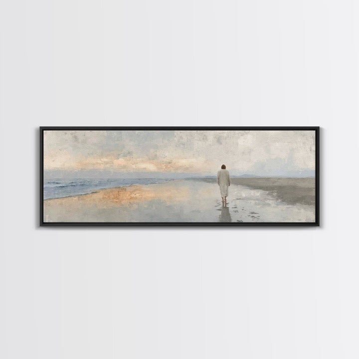 Heaven’s Footsteps – Framed Canvas Print – Panoramic Art – Christian Art Work – Jesus Art Print – Christian Wall Art – Christmas Art