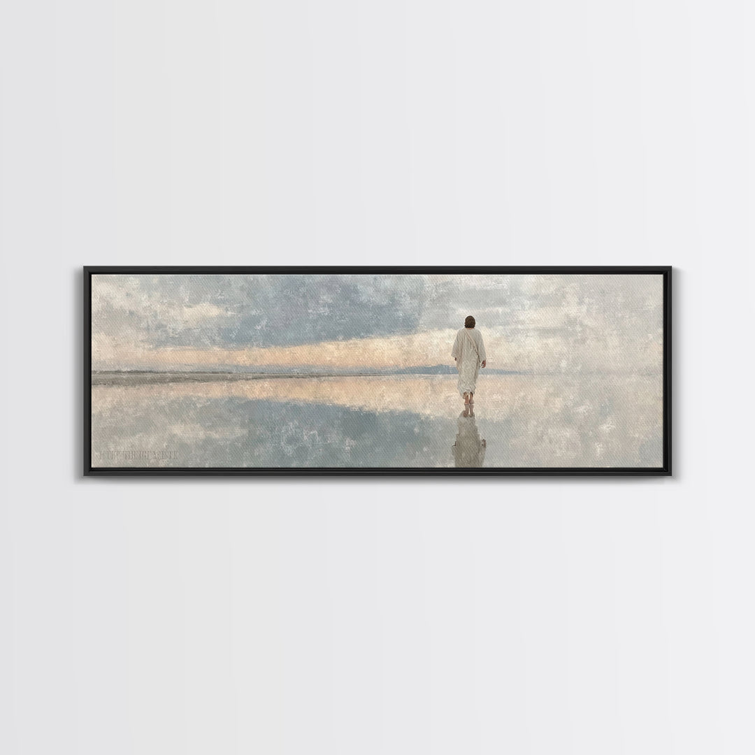 Evening Promise – Framed Canvas Print – Christian Art Canvas – Panoramic Wall Art – Jesus Painting – Christian Wall Art – Christmas Art