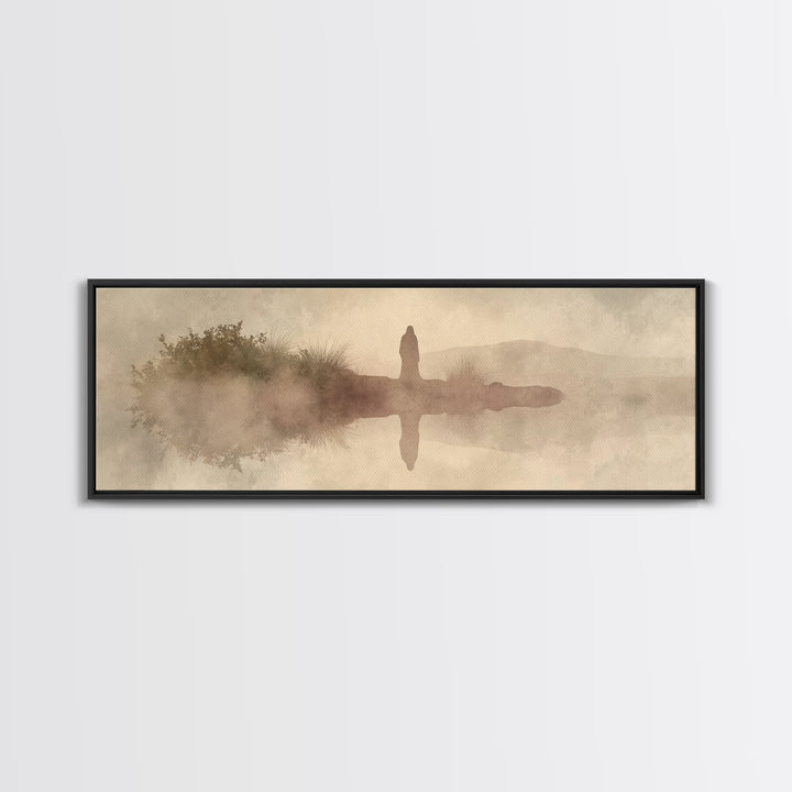 Horizon Of Light | Framed Canvas Print | Panoramic Art | Christian Art Canvas | Jesus Painting | Christian Wall Art | Christmas Art