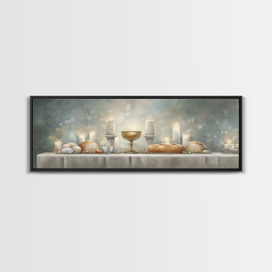 Table Of Covenant, Framed Canvas Print, Panoramic Wall Art, Christian Art Canvas, Christian Wall Art, Christian Christmas Art, Christian De