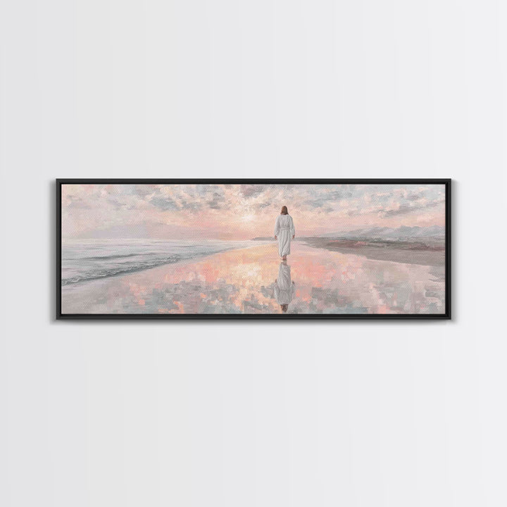 Reflections Of Grace, Framed Canvas Print, Christian Art Canvas, Panoramic Painting, Jesus Painting, Christian Wall Art, Christmas Art