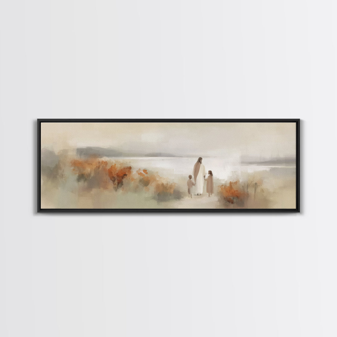 Fields Of Comfort | Framed Canvas Print | Panoramic Wall Art | Christian Art Canvas | Jesus Painting | Christian Art | Christian Gift Ideas