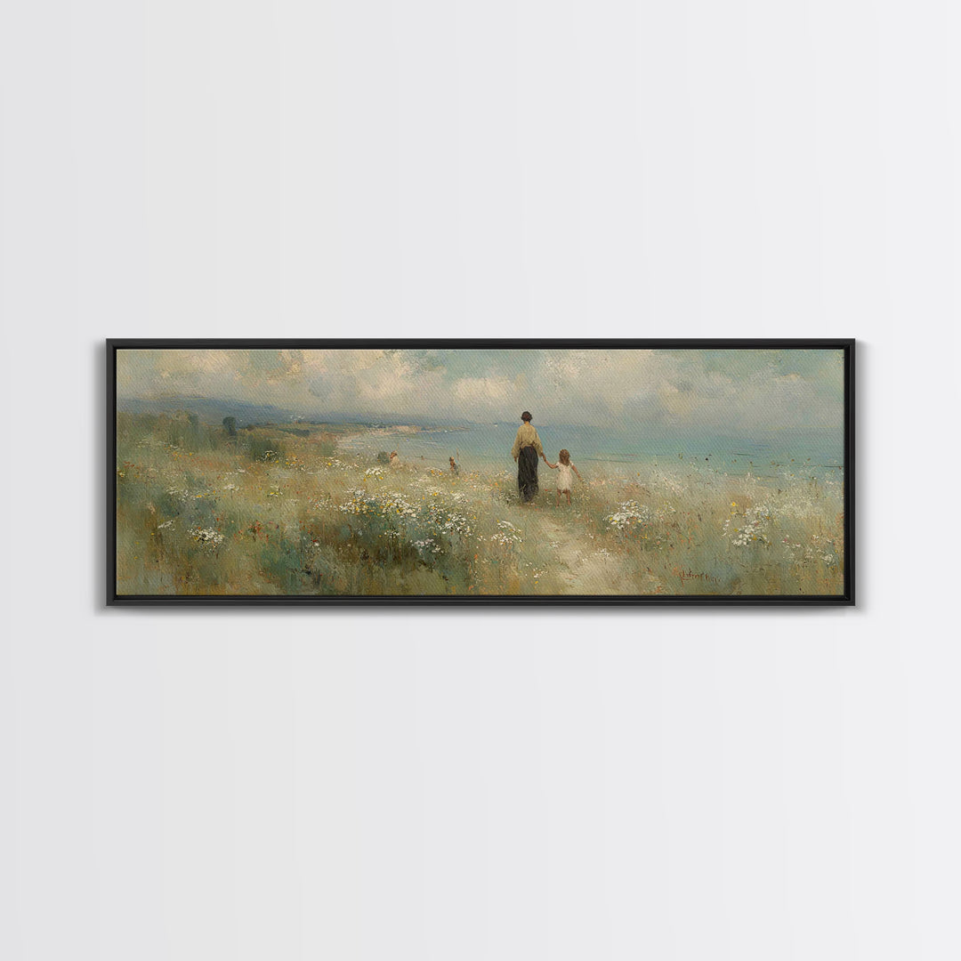 Soft Morning Bloom – Framed Canvas Print – Panoramic Wall Art – Christian Art – Jesus Painting – Christian Art Canvas – Christian Gift