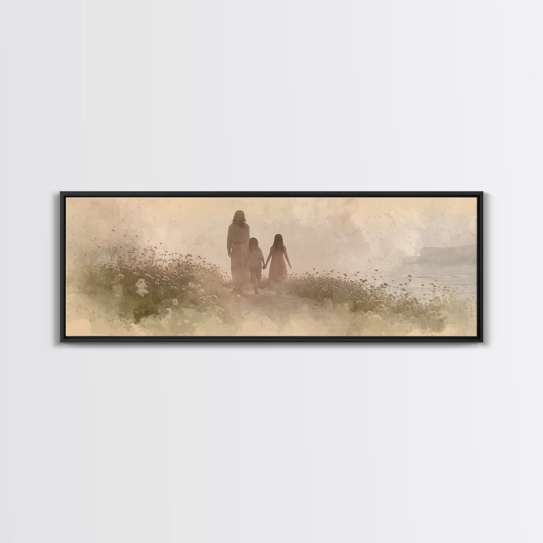 Ocean Ridge Blessing | Framed Canvas Print | Panoramic Painting | Christian Art Canvas | Jesus Painting | Christian Wall Art | Christian De