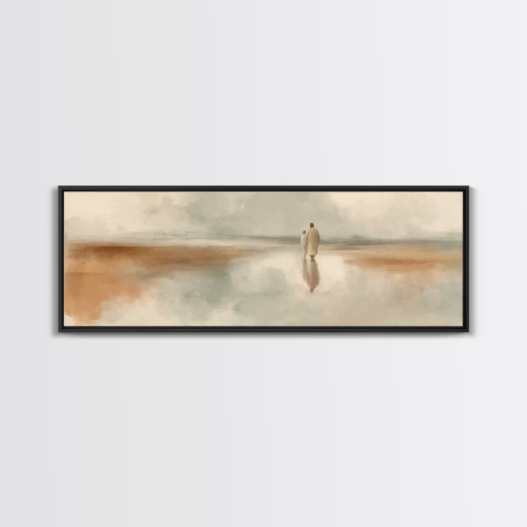 Eternal Calm – Framed Canvas Print – Panoramic Frame – Christian Art – Jesus Painting – Christian Canvas Art – Christian Wall Art