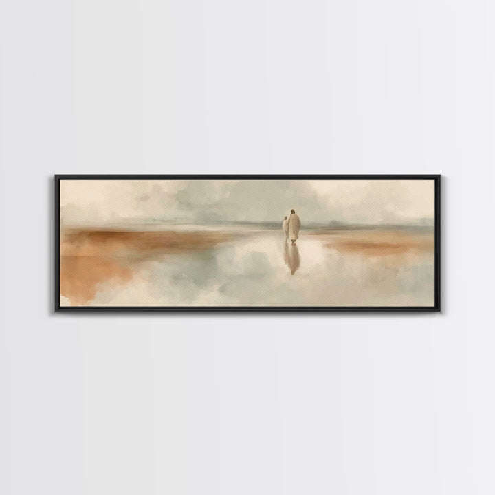 Eternal Calm – Framed Canvas Print – Panoramic Frame – Christian Art – Jesus Painting – Christian Canvas Art – Christian Wall Art