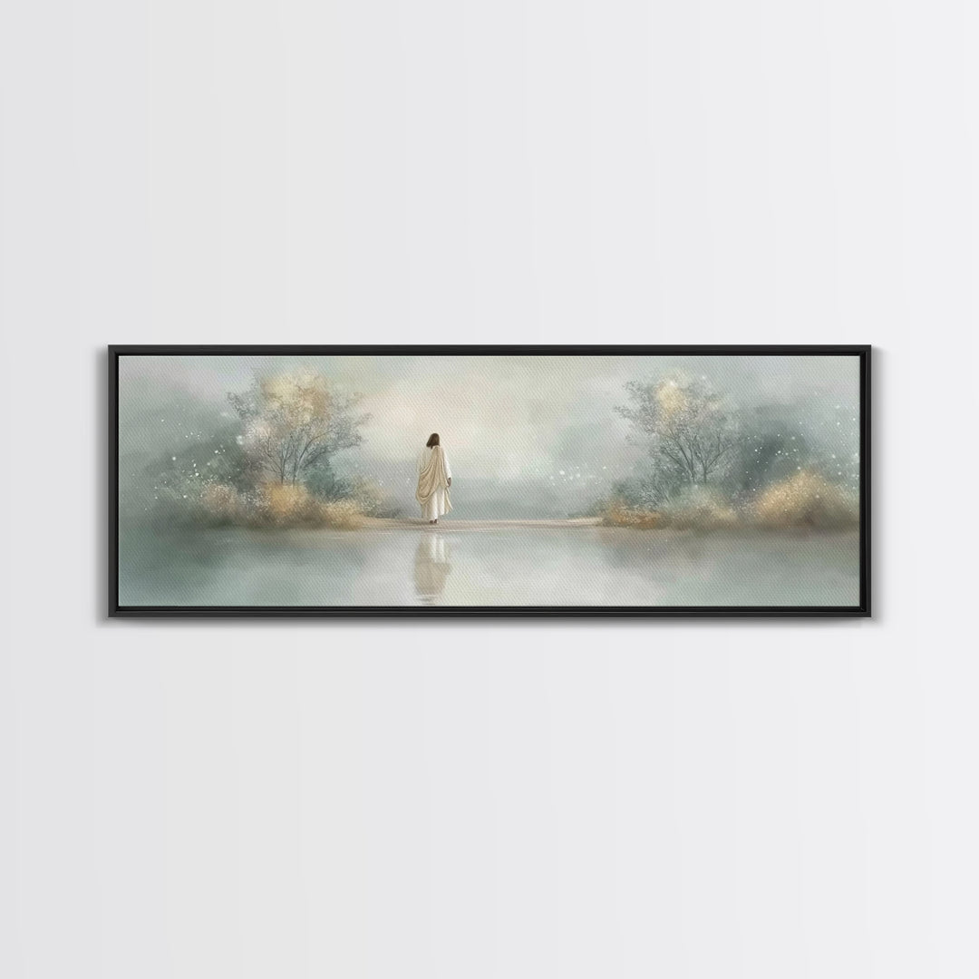 Sacred Horizon, Framed Canvas Print, Panoramic Wall Art, Christian Painting, Jesus Art Print, Christian Decor, Christian Gift Ideas