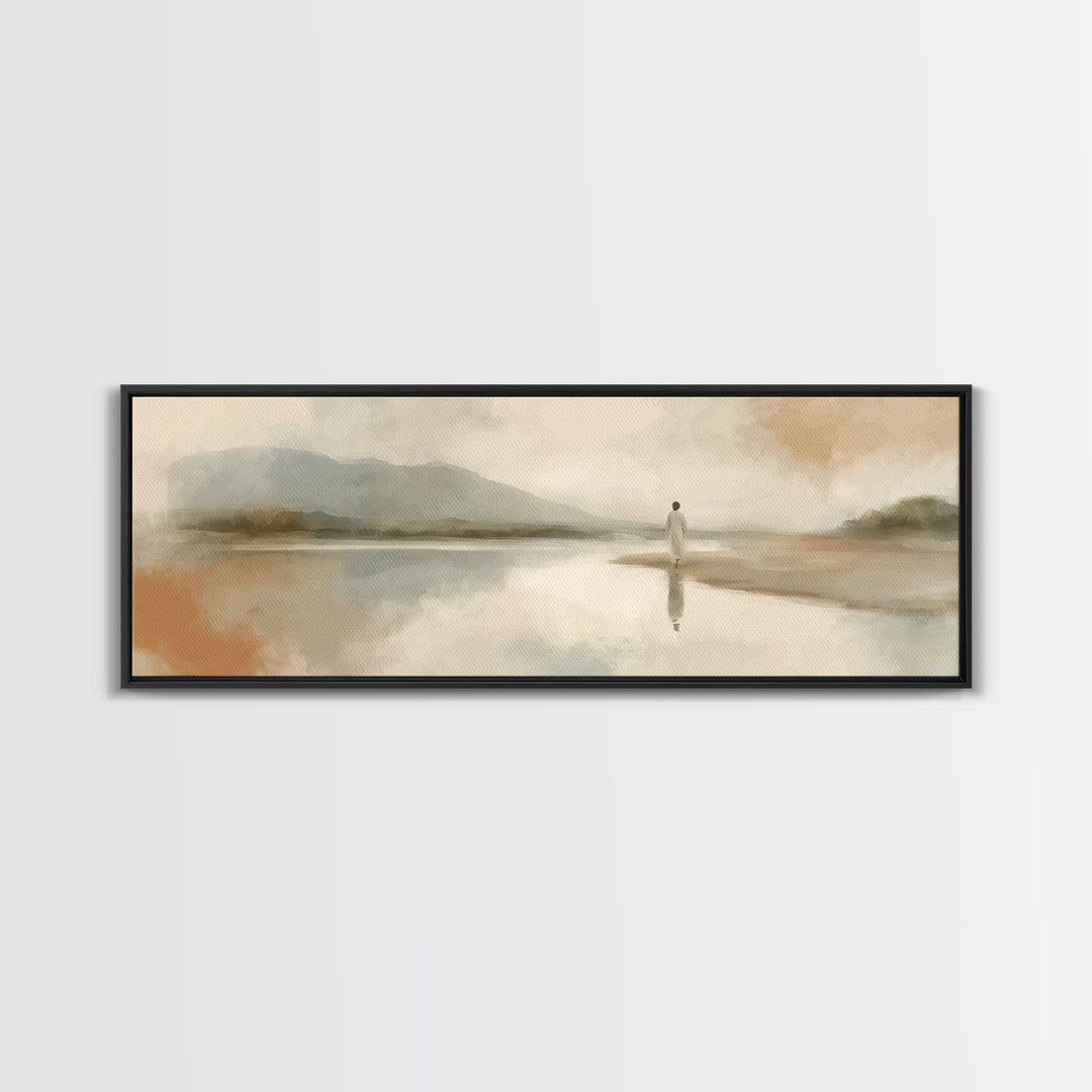 Hillside Promise, Framed Canvas Print, Panoramic Wall Art, Christian Art Canvas, Jesus Painting, Christian Decorations, Christian Gift