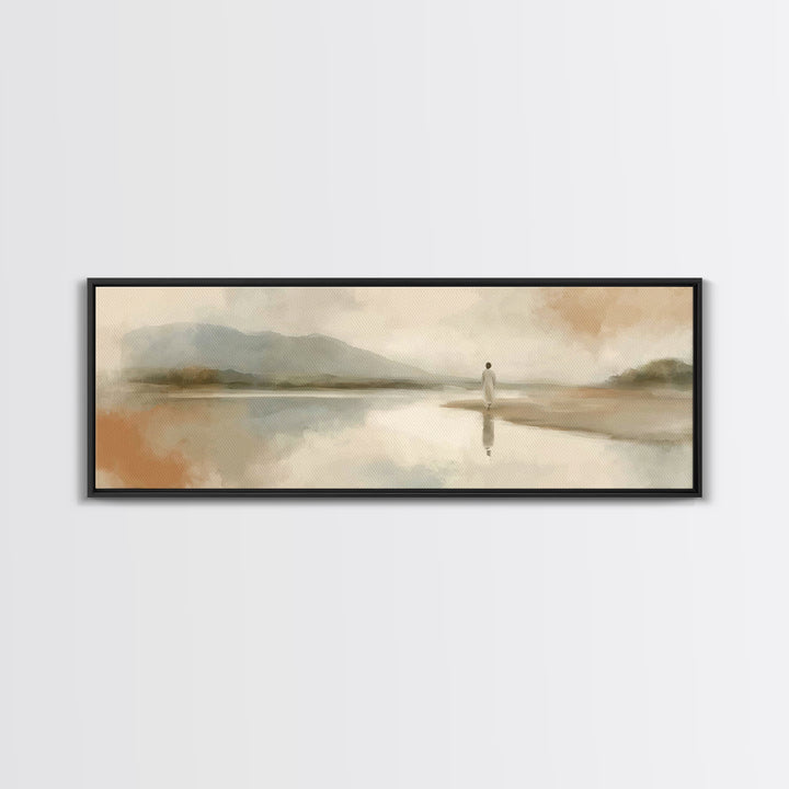 Hillside Promise, Framed Canvas Print, Panoramic Wall Art, Christian Art Canvas, Jesus Painting, Christian Decorations, Christian Gift