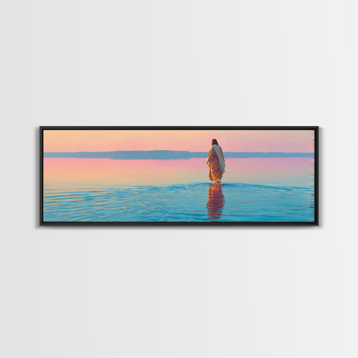 Radiant Morning – Framed Canvas Print – Extra Wide Art – Christian Art – Jesus Painting – Christian Canvas Art – Christian Wall Art