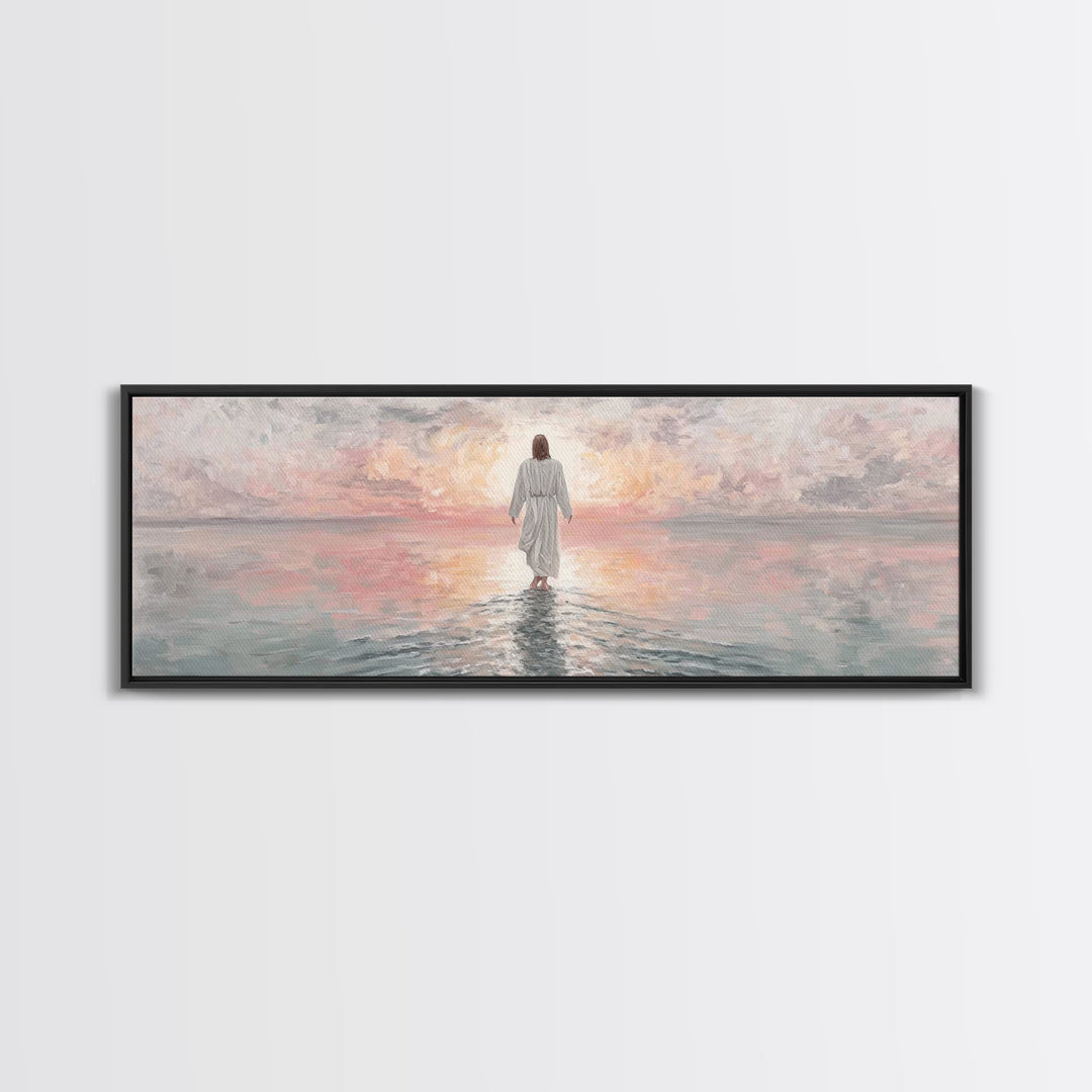 Dawn Of Hope, Framed Canvas Print, Panoramic Print, Christian Painting, Jesus Art Print, Christian Decor, Christian Gift Ideas