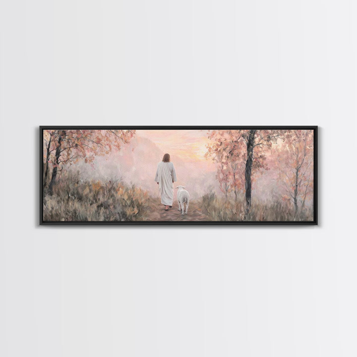 Dawn Of Peace – Framed Canvas Print – Panoramic Painting – Christian Wall Art – Jesus Art Print – Christian Canvas Art – Modern Christmas A