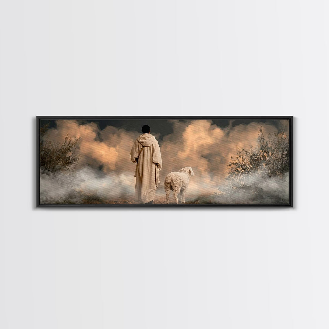 Sacred Path | Framed Canvas Print | Panoramic Frame | Jesus Painting Canvas | Christian Wall Art | Christmas Canvas Wall Art | Unique Chris