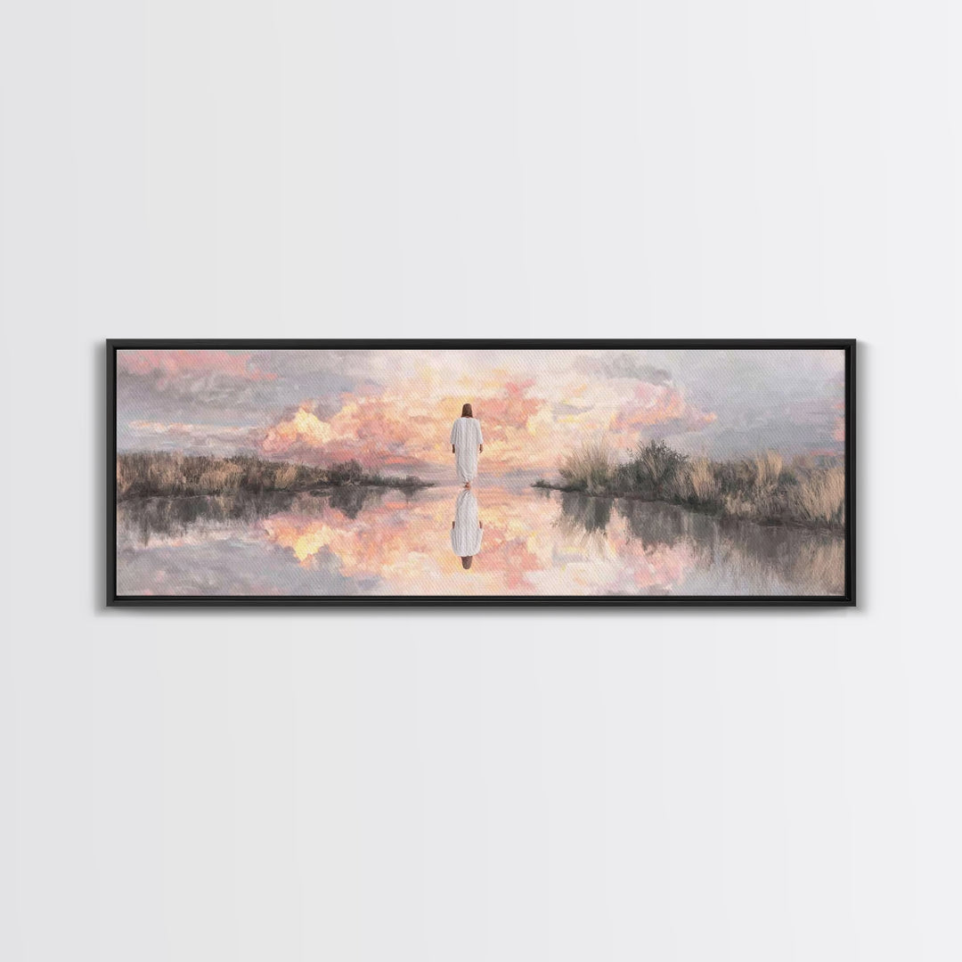 Radiant Horizon | Framed Canvas Print | Christian Wall Art | Panoramic Print | Jesus Painting | Christian Art Canvas