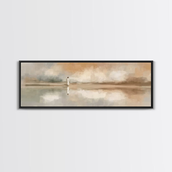 Sacred Reflections – Framed Canvas Print – Christian Art Canvas – Panoramic Painting – Christian Wall Art – Large Jesus Painting