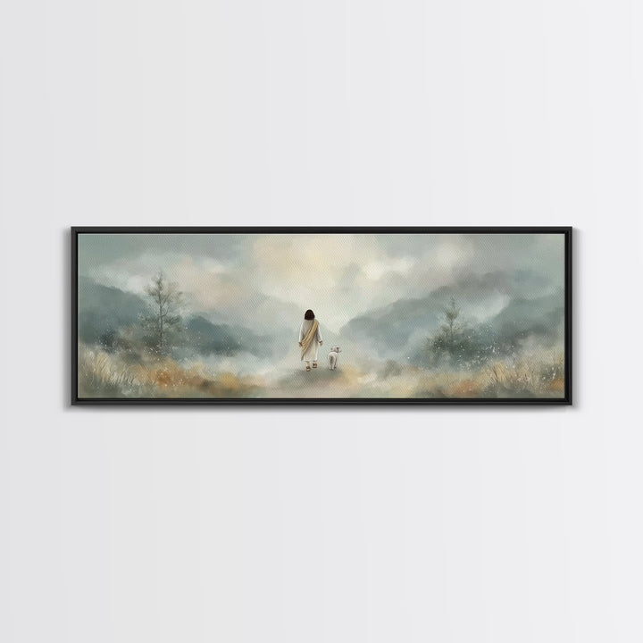 Soft Morning Grace | Framed Canvas Print | Panoramic Art | Christian Wall Art | Christian Art Canvas | Jesus Painting