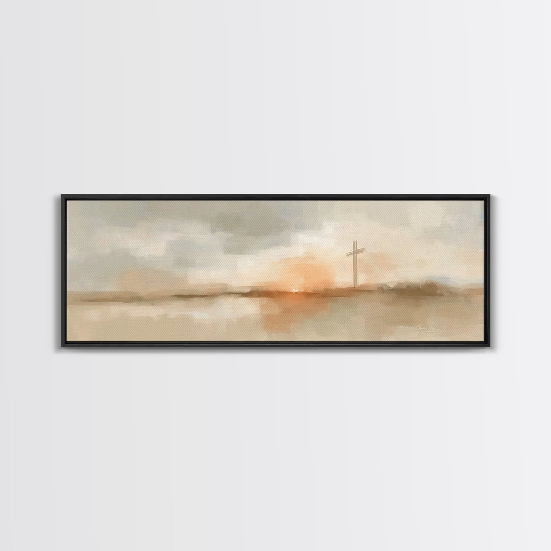 Horizon Of Mercy | Framed Canvas Print | Panoramic Frame | Christian Art Canvas | Christian Wall Art | Subtle Christian Art | Christian Pai