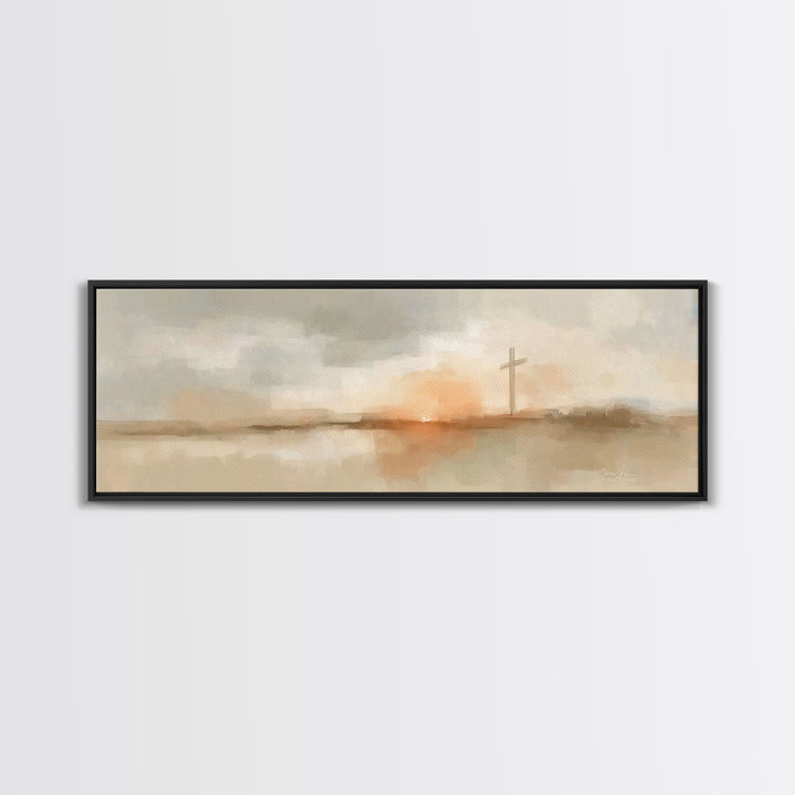 Horizon Of Mercy | Framed Canvas Print | Panoramic Frame | Christian Art Canvas | Christian Wall Art | Subtle Christian Art | Christian Pai