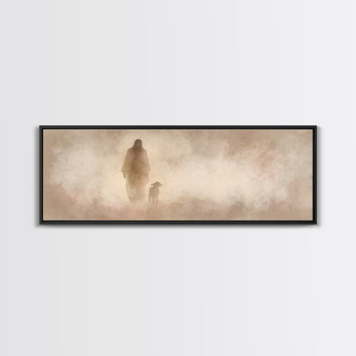 Blessed Cloud Walk – Framed Canvas Print – Panoramic Wall Art – Christian Art Canvas – Christian Wall Art – Jesus Painting