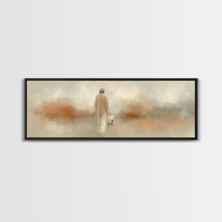 Night Of Wonder, Framed Canvas Print, Christian Art Canvas, Panoramic Wall Art, Jesus Painting, Christian Wall Art