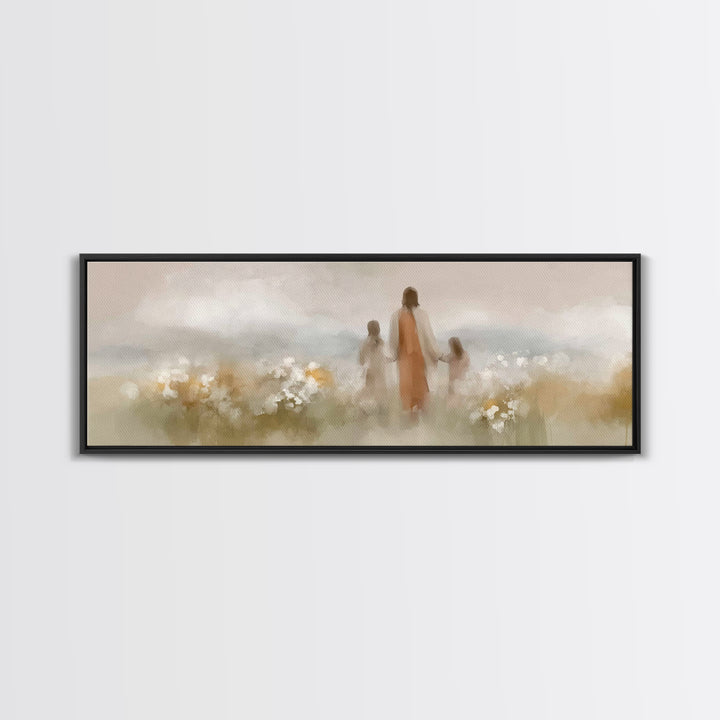 Soft Morning Bloom – Framed Canvas Print – Panoramic Art – Christian Art Canvas – Jesus Painting – Christian Wall Art