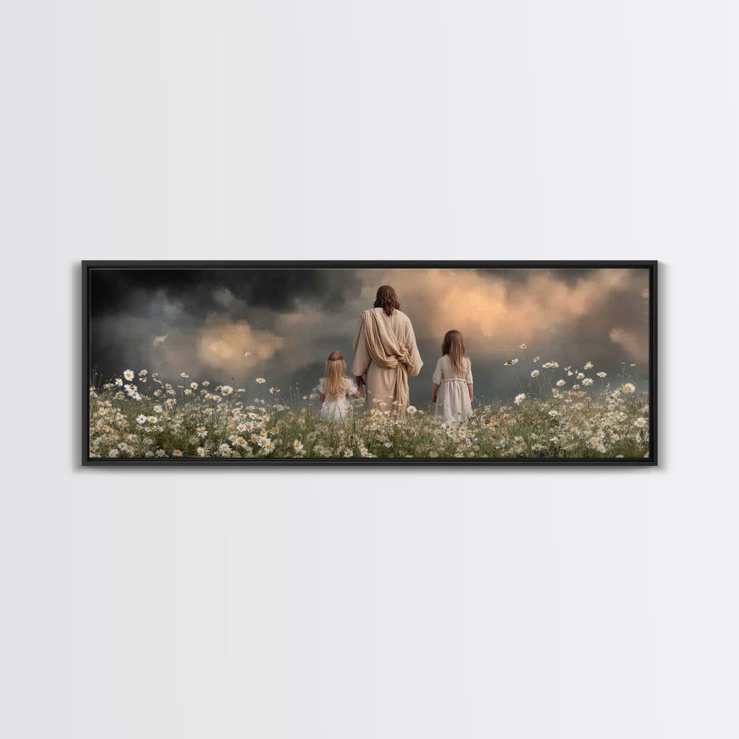 Light of Mercy | Framed Canvas Print | Panoramic Wall Art | Christian Art Canvas | Christian Wall Art | Jesus Painting | Christian Christma