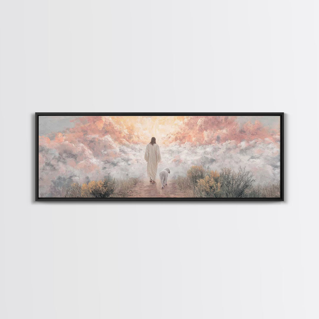 Radiant Ascension – Framed Canvas Print – Panoramic Print – Christian Wall Art – Christian Art Canvas – Jesus Painting – Christmas Art – Ch