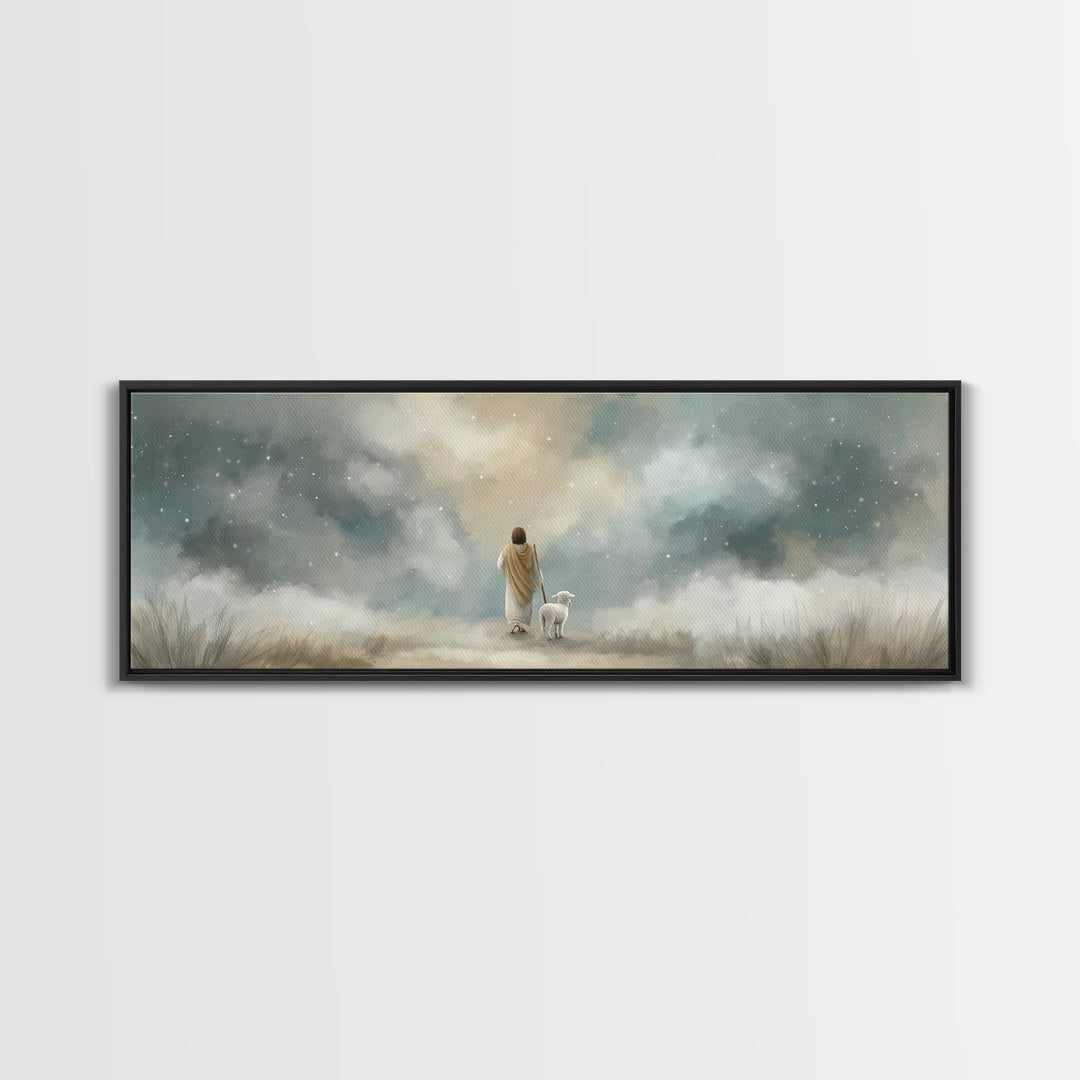 Stars of Mercy | Framed Canvas Print | Panoramic Wall Art | Christian Art Canvas | Christian Wall Art | Jesus Painting | Christian Christma