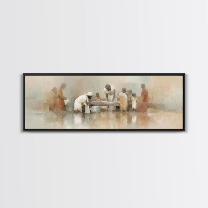 Path of Compassion – Framed Canvas Print – Extra Wide Art – Christian Wall Art – Christian Art Canvas – Jesus Painting – Christmas Art – Ch