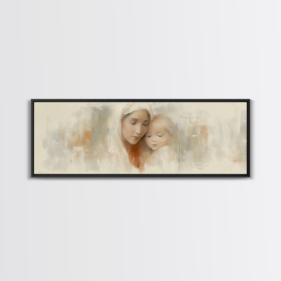 Blessed Dawn Stillness | Framed Canvas Print | Panoramic Art | Jesus Painting | Christian Art Canvas | Christian Wall Art | Christmas Art