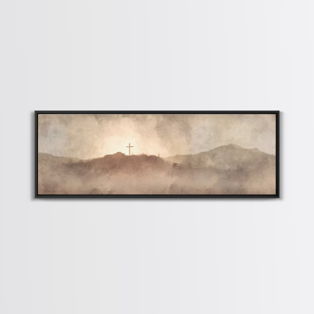 Valley Of Redemption – Framed Canvas Print – Panoramic Print – Christian Wall Art – Christian Art Canvas – Subtle Christian Art – Christian