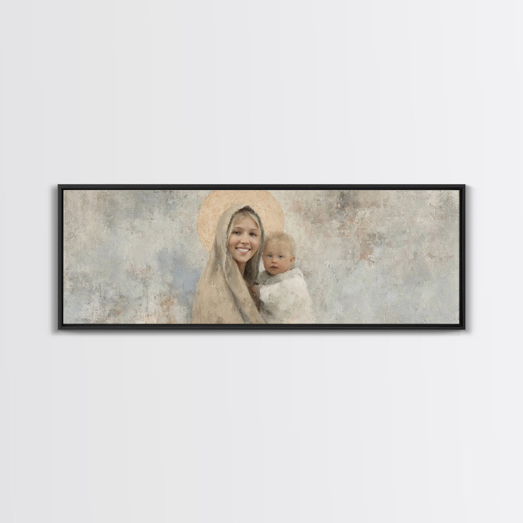 Radiant Holy Grace – Framed Canvas Print – Panoramic Art – Christian Wall Art – Jesus Painting – Christian Art Canvas – Christmas Art