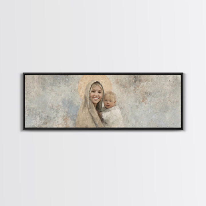 Radiant Holy Grace – Framed Canvas Print – Panoramic Art – Christian Wall Art – Jesus Painting – Christian Art Canvas – Christmas Art