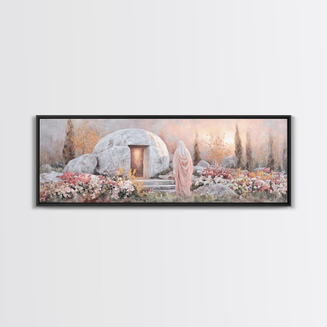 Eternal Morning Peace | Framed Canvas Print | Extra Wide Art | Christian Paintings | Christian Art Gift | Christian Wall Art | Christmas Ca
