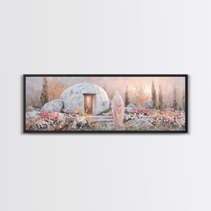 Eternal Morning Peace | Framed Canvas Print | Extra Wide Art | Christian Paintings | Christian Art Gift | Christian Wall Art | Christmas Ca