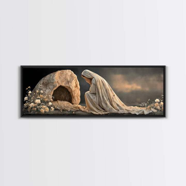 Tears of Devotion | Framed Canvas Print | Panoramic Frame | Christian Wall Art | Christian Art Painting | Jesus Art Print | Christian Chris